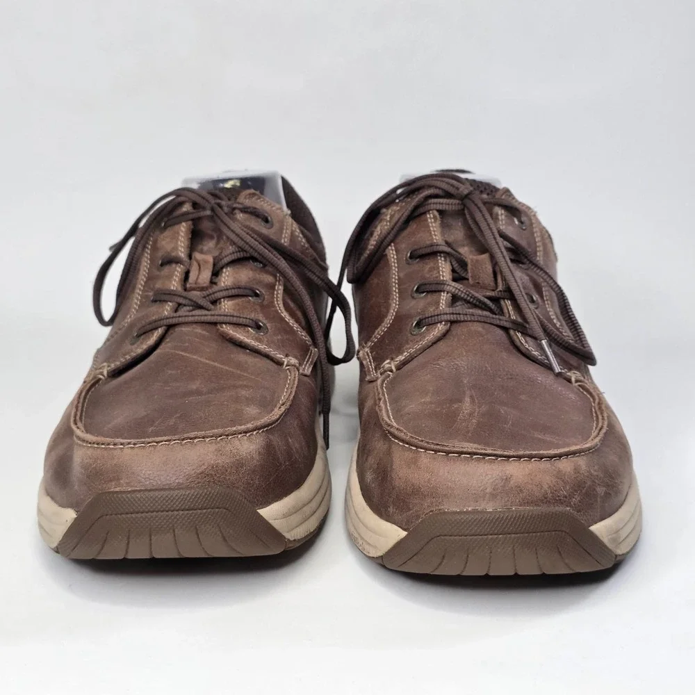 OrthoFeet Leo 428 Men's 12 D Medium Brown Leather Walking Shoes Comfort Casual